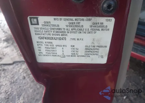 2004 GMC Yukon Xl 1500 Denali from USA, damaged, VIN 1GKFK66UX4J192470